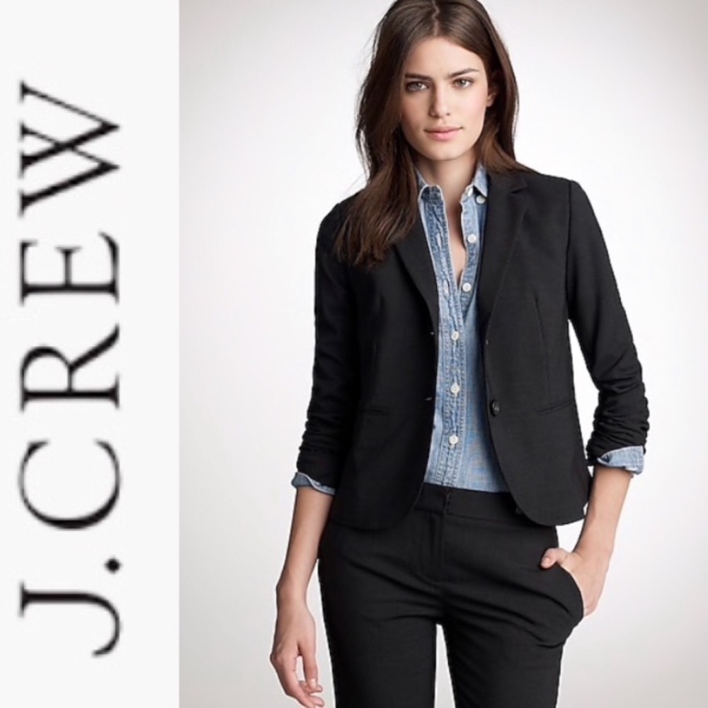 J Crew Charcoal Blazer EUC Size 8 Tall Bi Stretch